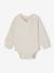 Pack of 3 Long Sleeve, Progressive Bodysuits in Organic Cotton for Newborn Babies ecru 