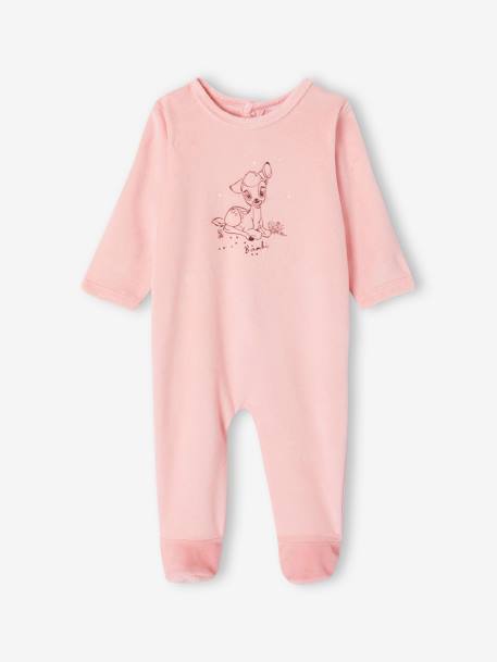 Pack of 2 Bambi Velour Sleepsuits by Disney® for Babies rose 