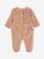 Pack of 3 Sleepsuits in Velour for Babies, BASICS camel+cappuccino+rosy 