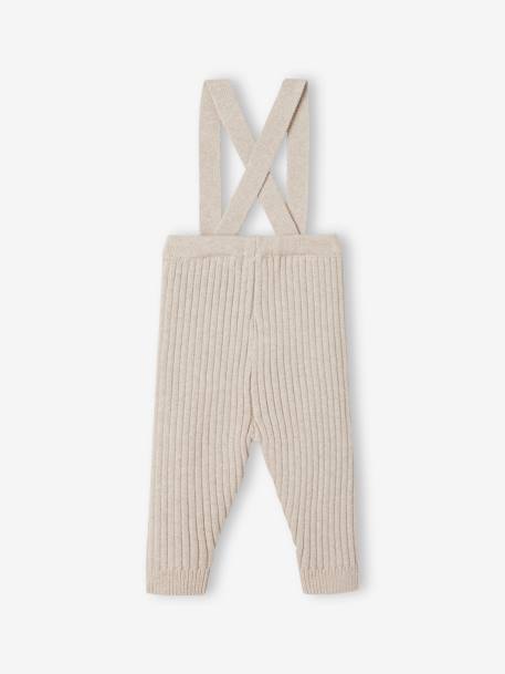 Tricot Leggings with Braces for Babies marl beige 