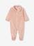 Pack of 2 Velour Sleepsuits with Front Opening for Babies cappuccino+pale blue+rose 