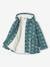 Hooded Parka with Sherpa Lining & Flower Motifs for Girls emerald green 