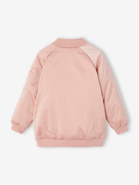 Bomber Jacket with Satiny Effect for Girls rosy 