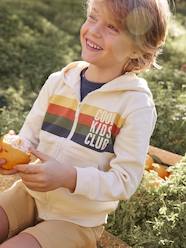 Boys-Cardigans, Jumpers & Sweatshirts-Sweatshirts & Hoodies-Hooded Jacket with Zip, Striped Motif, for Boys