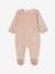 Pack of 3 Sleepsuits in Velour for Babies, BASICS camel+cappuccino+rosy 