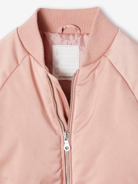 Bomber Jacket with Satiny Effect for Girls rosy 