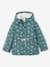 Hooded Parka with Sherpa Lining & Flower Motifs for Girls emerald green 