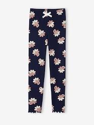 Girls-Printed Rib Knit Leggings, for Girls