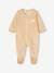 Pack of 3 Velour Sleepsuits, Special Opening for Newborns, for Babies aqua green+dusky pink+golden yellow 