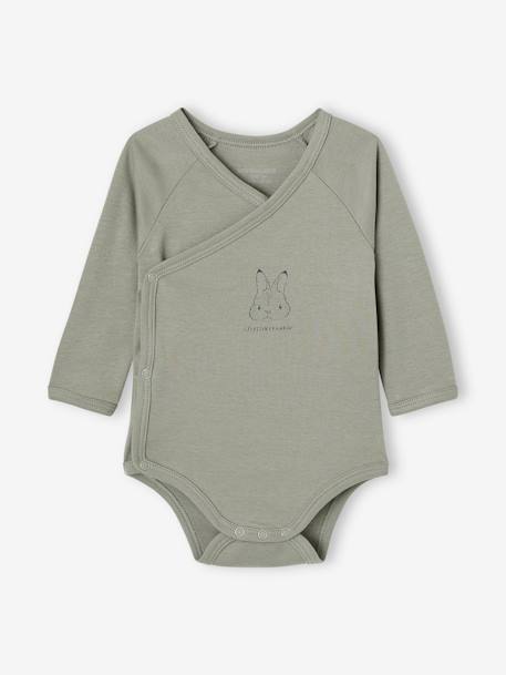 Pack of 5 Long Sleeve Animals Bodies for Newborn Babies green 