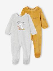 Baby-Pyjamas-Pack of 2 "Dogs" Sleepsuits in Velour, for Babies
