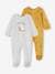 Pack of 2 'Dogs' Sleepsuits in Velour, for Babies pale yellow 