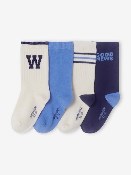 Pack of 4 Pairs of Socks for Boys azure 