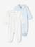 Pack of 2 Sleepsuits in Velour for Baby Girls sky blue 