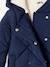 Padded Coat with Hood & Sherpa Lining for Girls blush+navy blue 