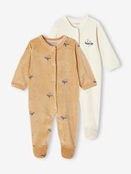 Pack of 2 Velour Sleepsuits for Babies, Airplane