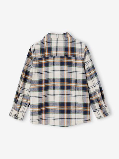 Chequered Flannel Shirt for Boys chequered white+night blue+slate blue 