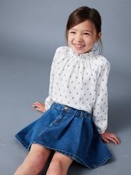 -Fancy Top, Elasticated Ruffled Neckline, for Girls