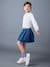 Pleated Denim Skirt, for Girls stone 