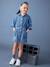 Buttoned Denim Dress for Girls medium blue 