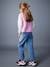 Loose-Fitting Jeans with Floral Patches, for Girls medium blue 