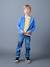 Hooded Jacket with Zip, Letter Appliqué, for Boys azure 