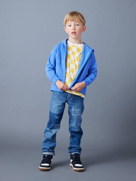 Jeans with Patches for Boys double stone 