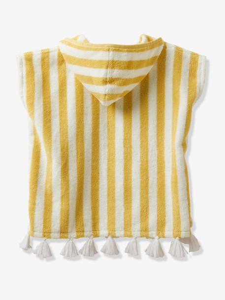 Striped Bathing Poncho for Babies GREEN MEDIUM METALLIZED+striped yellow 