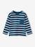 Striped Long Sleeve T-Shirt for Boys ecru+peacock blue 