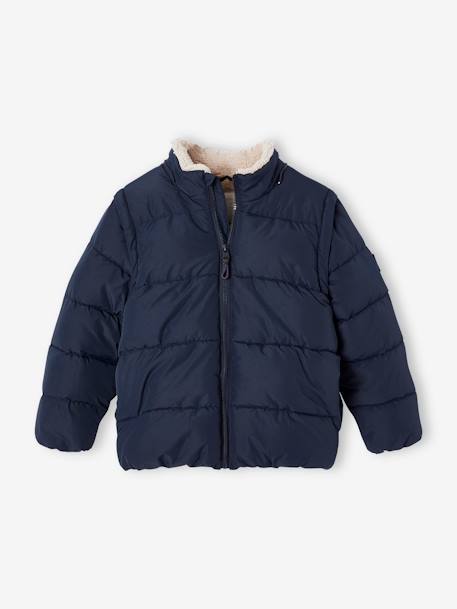 Convertible Padded Jacket with Removable Hood & Sleeves for Boys night blue 