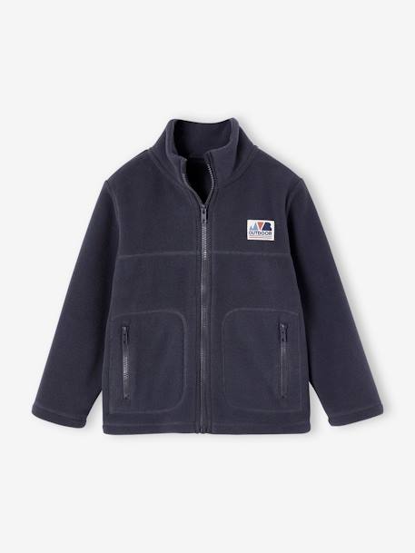 Zipped Jacket in Polar Fleece, for Boys anthracite+grey blue 