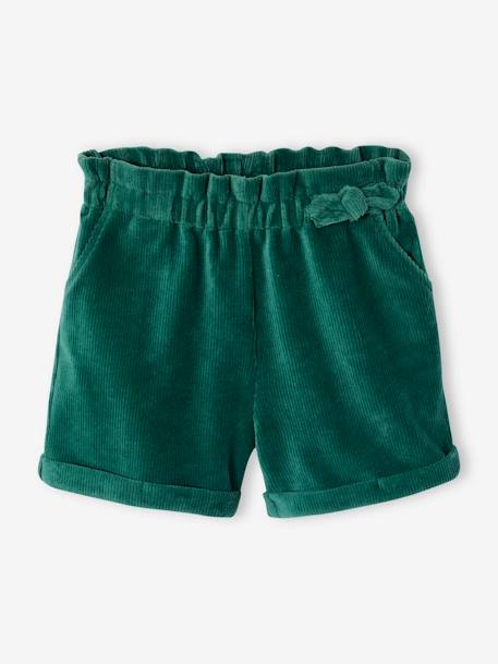 Corduroy Shorts + Top for Girls green 