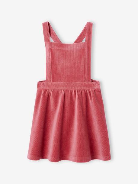 Corduroy Apron Dress & Top Ensemble for Girls green+rose 