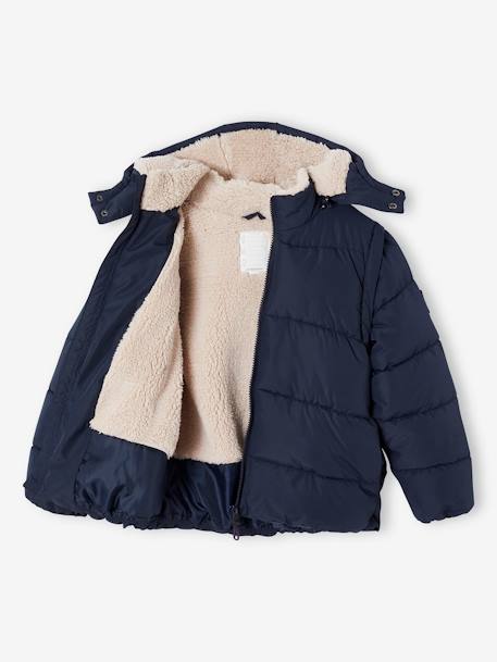 Convertible Padded Jacket with Removable Hood & Sleeves for Boys night blue 