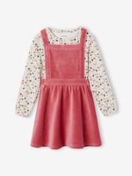 Girls-Dresses-Corduroy Apron Dress & Top Ensemble for Girls