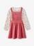 Corduroy Apron Dress & Top Ensemble for Girls green+rose 