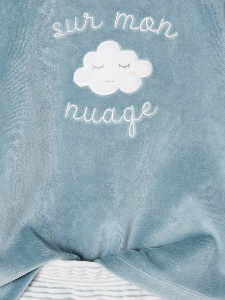 Pack of 2 'sur mon nuage' Velour Pyjamas for Girls aqua green 