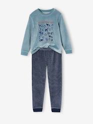 Boys-Nightwear-Velour Pyjamas with Playful Animal Pictures Motif for Boys