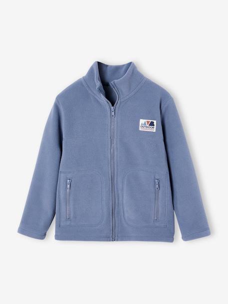 Zipped Jacket in Polar Fleece, for Boys anthracite+grey blue 