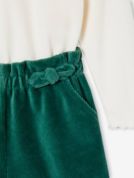 Corduroy Shorts + Top for Girls green 