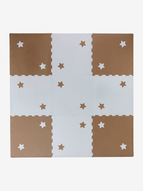 Large 9 Tile Foam Mat brown+ecru 