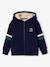 Hooded Jacket with Zip, Sherpa Lining, for Boys anthracite+green+navy blue 