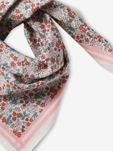 Floral Print Scarf for Girls coral 