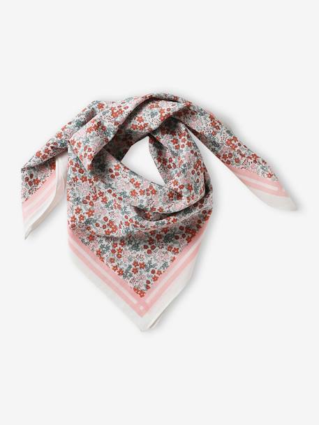 Floral Print Scarf for Girls coral 