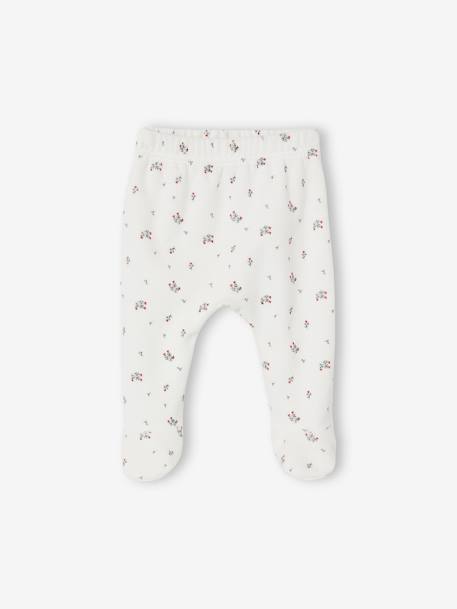 Floral Velour Pyjamas for Babies ecru 