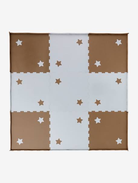 Large 9 Tile Foam Mat brown+ecru 