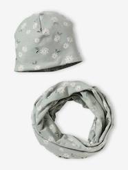 Floral Beanie + Infinity Scarf Set for Girls