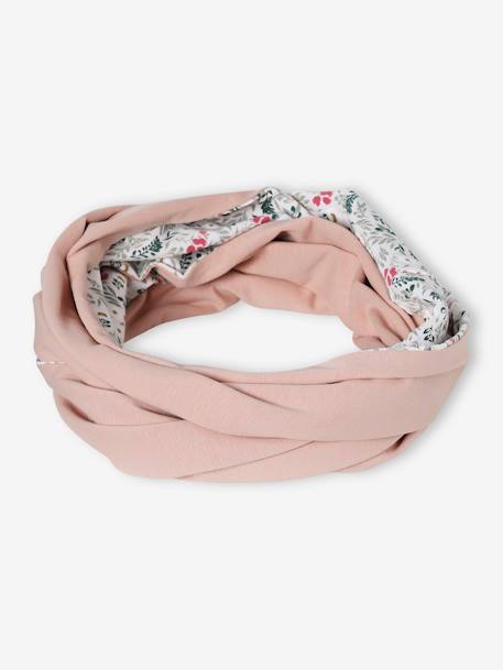 Two-Tone Reversible Snood for Girls rosy 