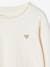 Basics Long Sleeve Top for Girls, Glittery Heart ecru+emerald green 