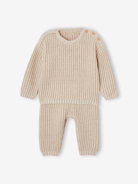 3-Piece Unisex Combo for Newborn Babies marl beige 